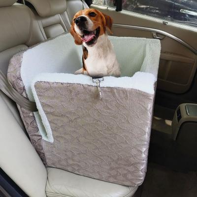 China Luxury Travel Dog Car Seat Pet Travel Bed Safety Dog Booster Seat With Removable Cover for sale