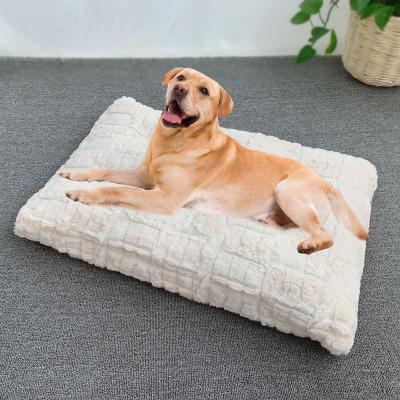 China Luxury Soft Fleece Mattress Pet Bed Travel Dog Bed Egg-Crate Foam Orthopedic Foam Pet Mat for sale