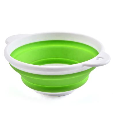 China Silicone / PP design hot selling collapsible colander Europe single collapsible silicone strainer for sale