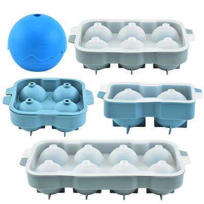 China Low MOQ Viable High Quality Silicone Ice Ball Mold Whiskey Ice Sphere Maker Silicone Ice Tray for sale