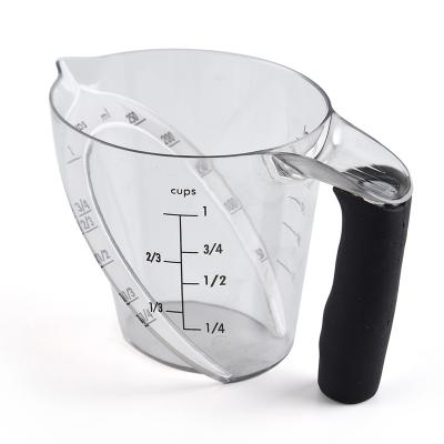 China 1 Cup Sustainable Plastic Measuring Cup With Measures With Soft Grip Handle for sale