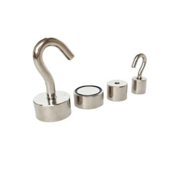 China Industrial Super Strong Magnet Neodymium Hook Permanent Magnetic D50mm Hook With Custom Design for sale