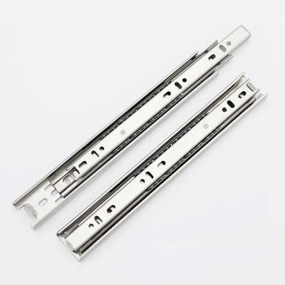 China Modern Stainless Steel Drawer Slide, 3 Fold Fully Unfolded Drawer Slide, Ball Bearing Side Metal Closes Track Guide Glides Runners for sale