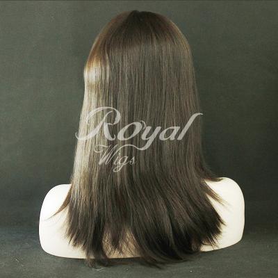 China Soft Silky Straight Wave and Soft Hand Tied Brazilian Top Grade 20 Cuticle Virgin Hair Jewish Mix 8 Color 6 Inch Wig for sale