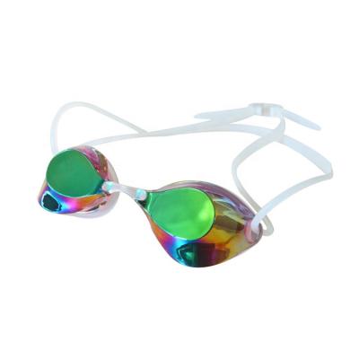 China Universal Silicone Goggles Colorful Small Competition Waterproof Adult Swimming Goggles for sale