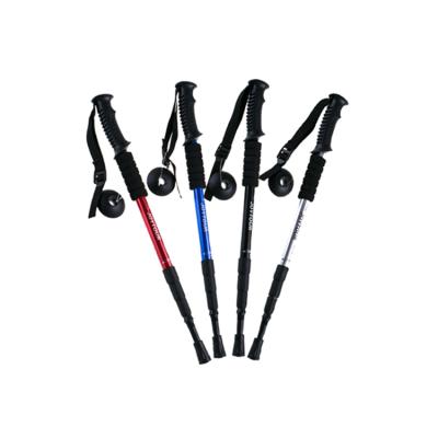 China Durable Aluminum Alloy 6061 Lock 3 Section Telescopic Adjustable Walking Stick for sale