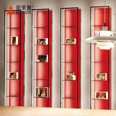 China (Other) High Quality Adjustable Rectangle Storage Metal Wall Hanging Aluminum Low Shelf With Led Light for sale