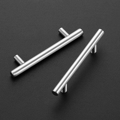 China Wholesale Modern Contemporary Matte Black Kitchen Cabinet Stainless T Bar Handles Brushed Nickel Silver Gold Furniture Drawer Wardrobe Pulls for sale