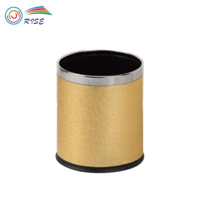 China Sustainable Two Layers Hotel Room Plastic Indoor Leather Waste Bin Waste Bin for sale