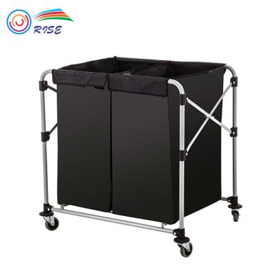 China 300L Hotel Folding Laundry Basket Collapsible Folding Laundry Trolley Trolley Collapsible with Wheels for sale