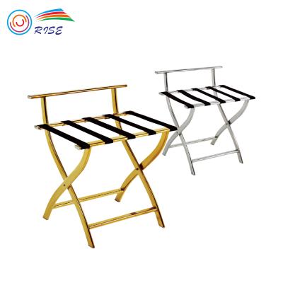 China 201 stainless steel with mirror finish modern 201 stainless steel metal hotel room foldable luggage rack rack for sale