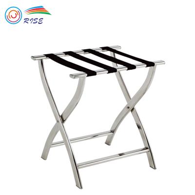 China Modern Design Modern Stainless Steel Metal Folding Hotel Luggage Rack For Rooms for sale