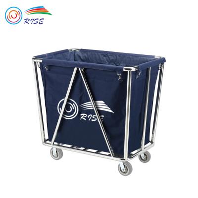 China Hotel Price 201 Stainless Steel Hospital / Hotel Clean Service Cheap Linen Trolley for sale