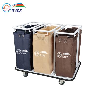 China Hotel Housekeeping Room Service Trolley Clean Canvas Cart for Hotel for sale