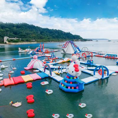 China Outdoor Entertainment Factory Direct High Quality Equipment Kids Adults Huge Inflatable Water Park Floating Inflatable Water Park for sale