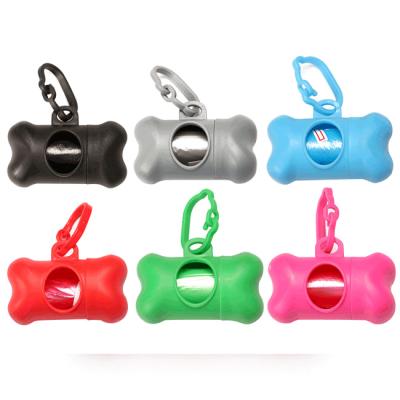 China Dropshipping Sustainable Plastic Pet Bone Shape Dispenser Rack Outdoor Dog Poop Waste Bag for sale