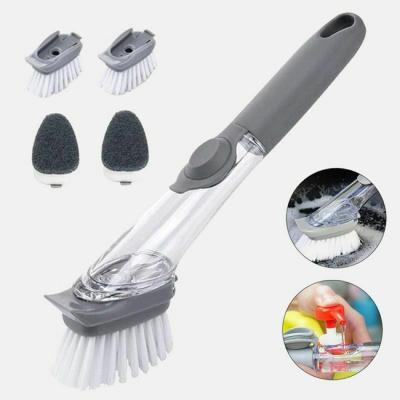 China Dropshipping Sustainable Kitchen Tools Pots Dish Dish Palm Soap Dispenser Rubbing Cleaning Brush for sale