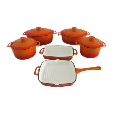 China Sustainable Cookwin Enamel Cast Iron Cookware Set Dutch Cast Iron Ovens Set For European Country for sale