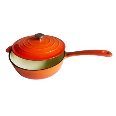 China Cookwin Sustainable Orange Cast Iron Enamel Casserole With Stainless Steel Knob Soup Pot for sale