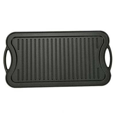 China Sustainable Amazon Selling Outdoor Cast Iron BBQ Griddle Pan Grill Pan Cookware for sale