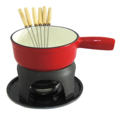 China Factory Sustainable Non-Stick Cheese/Chocolate Pot Melting Enamel Fondue Melt Cookware for sale