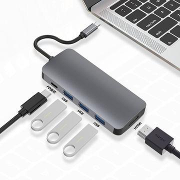 China Charging+Data Transfer+enthernet 5 in 1 USB C Multiport Adapter - Portable USB-C Dock to Type-C 4K USB HUB for sale