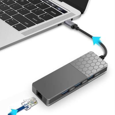 China Charging+Data Transfer+enthernet HUB Type C to USB 3.0 HDTV Adapter Multi Dock For MacBook Pro AccessoriesSplitter 3 Ports HUB for sale