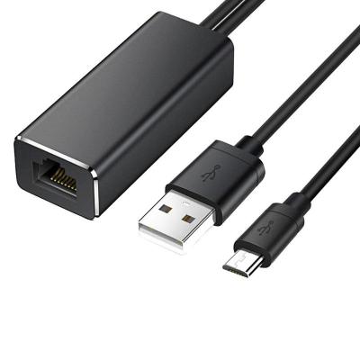 China LAPTOP USB2.0 Micro to RJ45 USB Ethernet Adapter Network Card USB LAN Adapter for Amazon Fire TV Stick 4K Google Chromecast for sale