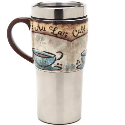 China Sustainable Creative Ceramic Mug Large Coffee Mugs Lunch Cup Office Cup With Stainless Steel Lid for sale