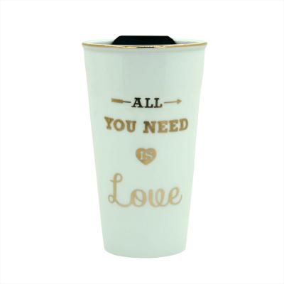 China Creative Viable Cartoon Ceramic Cute Cup Fashion Mug Double Wall Mug With PP Lid Insulation Customization Mug for sale