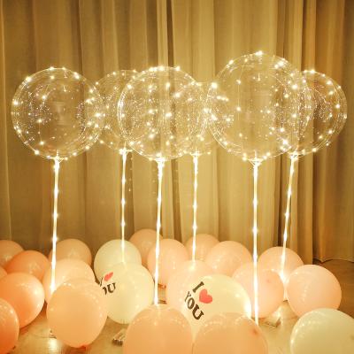 China Aluminum Led High Light Bobo Transparent Balloon Bubble Balloon for Christmas and Party Decoration Full Set for sale