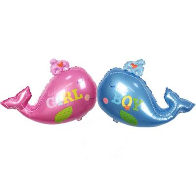 China Foil Large Cute Animal Whale Foil Balloon For Aquarium Foil Mylar Balloonfor Baby Birthday Party Cetacean Decoration for sale