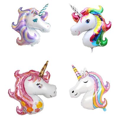 China Foil 110x80cm Foil Cartoon Balloons For Birthday Party Baby Shower Decoration 3d Unicorn Animal Balloons Supplies for sale