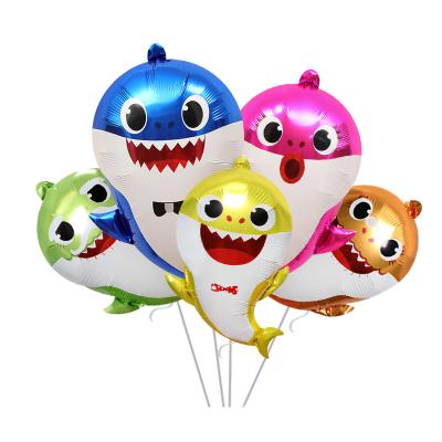 China Birthday /Wedding Party Decor/Gifts Shark Shaped Foil Inflatable Helium Balloon For Party Decorations for sale