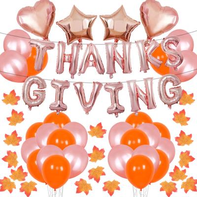 China Thanksgiving Party Decor/Gifts Thanksgiving Party Decoration Letter Banner 36Pcs 16inch THANK YOU GIVE Aluminum Foil Set Party for sale