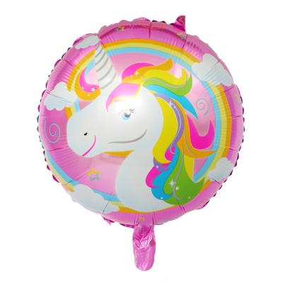 China Foil new 18 inch cartoon unicorn ball children's birthday party flamingo balloon personality background decorative collar for sale