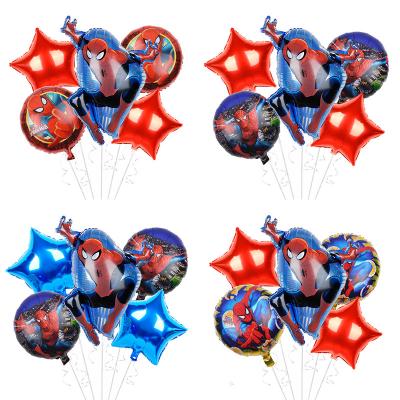 China Birthday /Wedding Party Decor/5pcs Gifts Set Superhero Spiderman Foil Balloons Kids Birthday Party Supplies Balloon Toys for sale