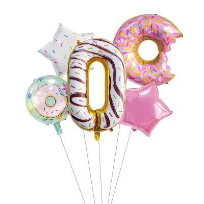 China Dropshipping Birthday Party Decor/Gifts 5 Pieces Set Cute Number 0-9 Candy Kids Birthday Number Foil Balloon Set for sale