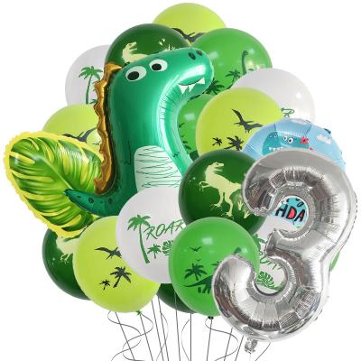 China Birthday Party Decor/Gifts Dropshipping 20 PCs Thickened Movie Balloon Children's Toys Birthday Party Decoration Dinosaur Aluminum Set for sale