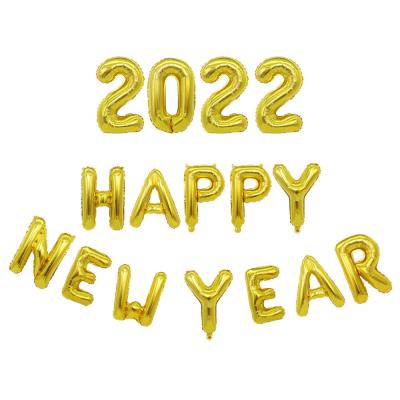 China Foil 16inch Happy New Year 2022 Foil Balloons New Year's Day Globos Graduation Balloons Christmas Wedding Digital Balloons for sale