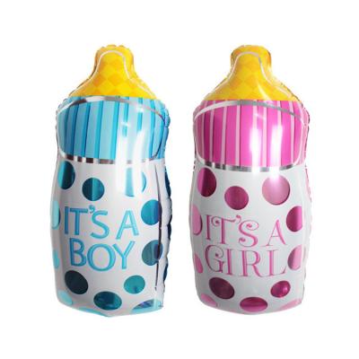 China Holiday Decoration Birthday Decoration Balloons New 43 X 82CM Polka Dot Baby Bottle Foil Balloons Foil Party Foil Balloons for sale