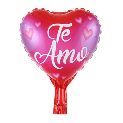 China Spanish Birthday /Wedding/New Birthday Party Decor 10 Inch Happy Gifts Round Stage Aluminum Layout New Year Balloon Heart Shaped Helium Balloon Wholesale for sale