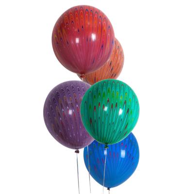 China Birthday Party Decor/Gifts Dropshipping and Wholesale Cheap Peacock Color 18inch Latex Balloon Marble Agate Balloon for sale