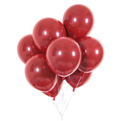 China Dropshipping Birthday /Wedding Party Decor/Gifts 10 Inch Luxury Wine Red Latex Balloons Top-Grade Round Balloon Wedding Party Decorations for sale