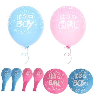 China Holiday Decoration 12 Inch Full Latex Balloon Printed BOY OR GIRL Baby Shower Party Decoration for sale