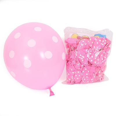 China Latex 12 Inch Mix Color Round Polka Dot Balloons For Wedding Decoration Latex Balloon Wave Head Balloon for sale