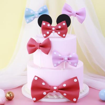 China Nice Rainbow Paper Cake Topper Cake Decoration Sequined Bow Happy Birthday Cake Decoration for sale