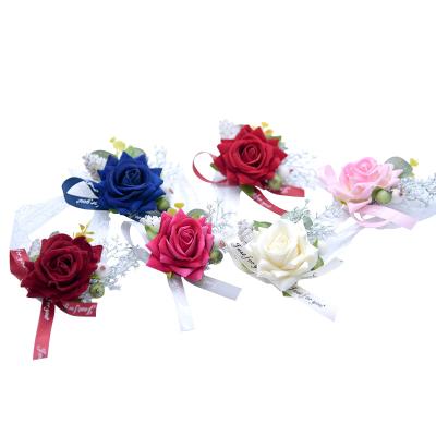 China Bridal Party Decor Wedding Supplies Wrist Flower for Bride Bridesmaid Group Wrist Flower Corsage for sale