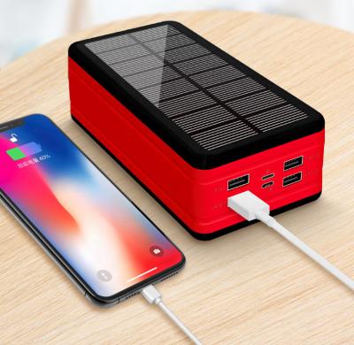 China Sloar Panel Charging Solar Power Bank 30000 Mah Solar Charger 2 Input Portable Output Power Bank 4 For Outdoor Mobile Phone for sale