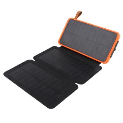 China Hot Sale Solar Panel Charging Sloar Panel Foldable Power Bank Portable Waterproof Solar Power Bank 10000mAh for sale